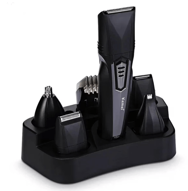 Set Masina de tuns 8 in 1 Kemei KM 640 cu Acumulator Negru